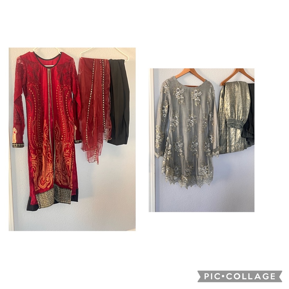 Beautiful 3 piece dresses. Chest about 17 inches